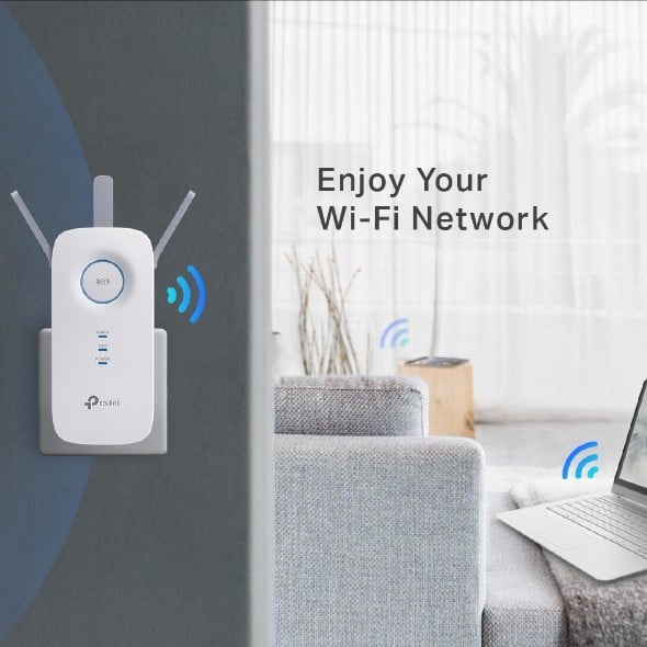 TP-LINK AC1750 Dual Band Wireless Wall Plugged Range Extender Qualcomm 1300Mbps at 5Ghz + 450Mbps at 2.4Ghz 802.11ac/a/b/g/n