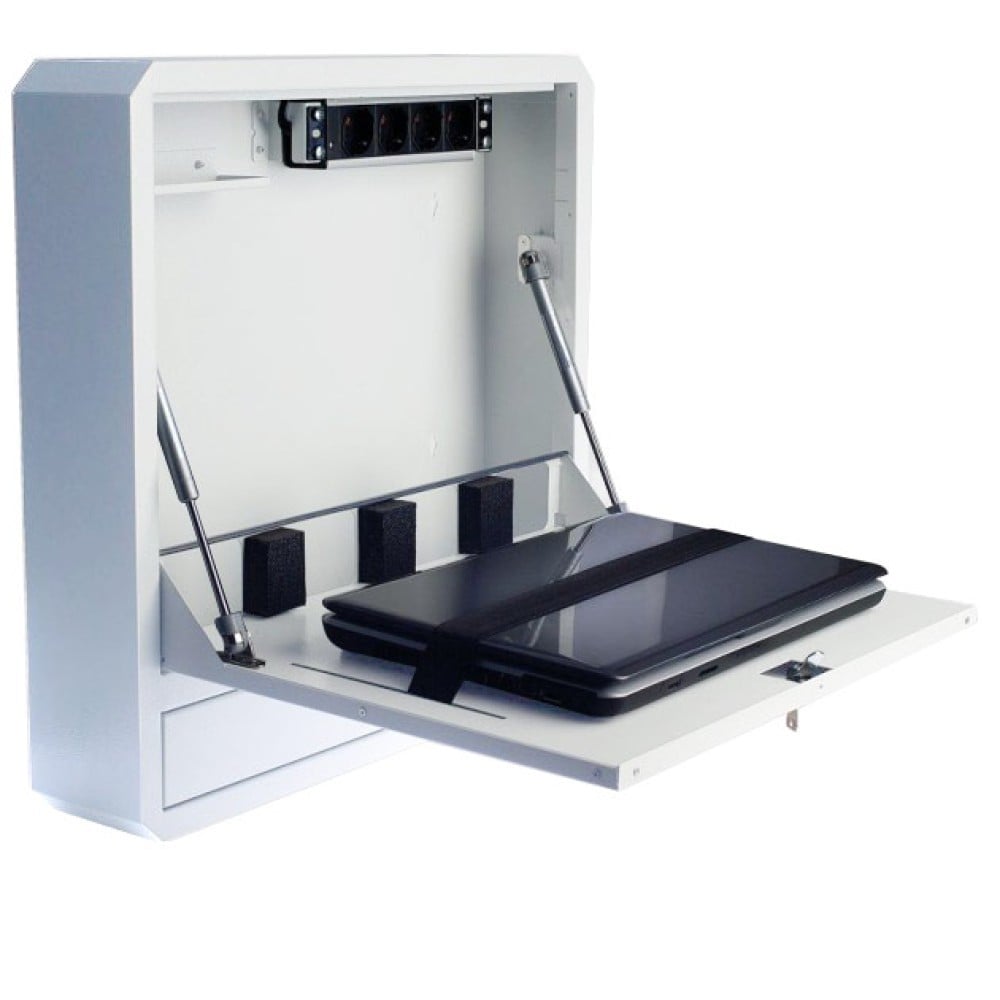 "Techly ICRLIM01W2 Armoire murale pour ordinateur portable 19"" anti-vol avec étagere - Blanche"