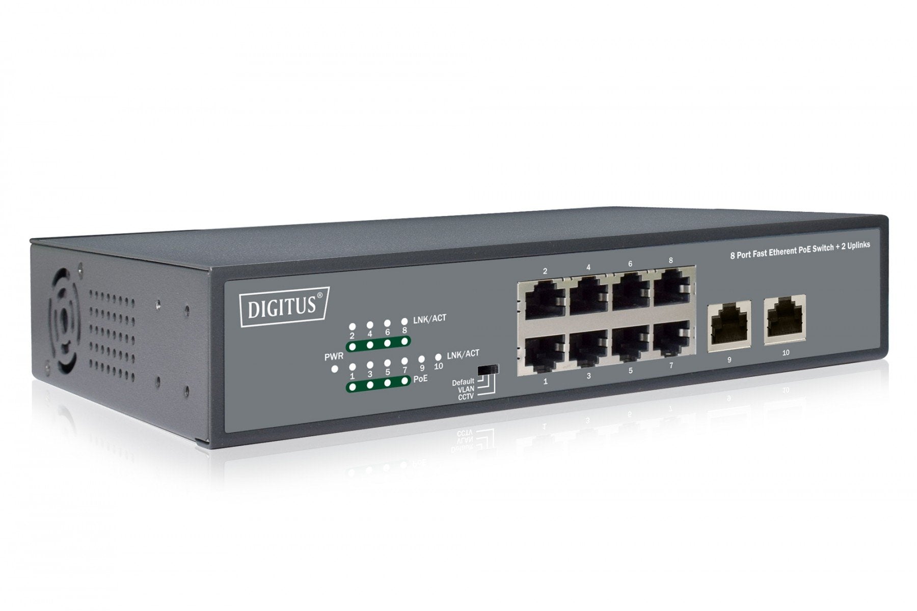 Digitus DN-95323-1 commutateur réseau Non-géré Fast Ethernet (10/100) Connexion Ethernet, supportant l'alimentation via ce port (PoE) Gris