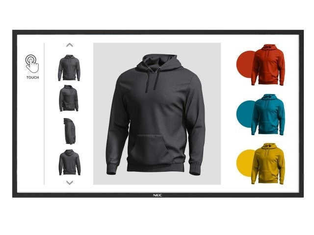 "50"" ME-Series Large Format Display, UHD, 400cd/m2, D-LED backlight, 16/7 proof, SDM Slot, CM-Slot, 20 point infrared touch"