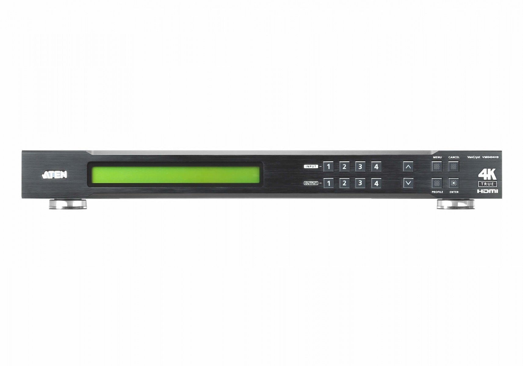 Commutateur matriciel HDMI True 4K 4 x 4 - Commutateur de matrice AV - 18 Gbit/s - 600 MHz - 4096 x 2160 pixels - Noir - Métal