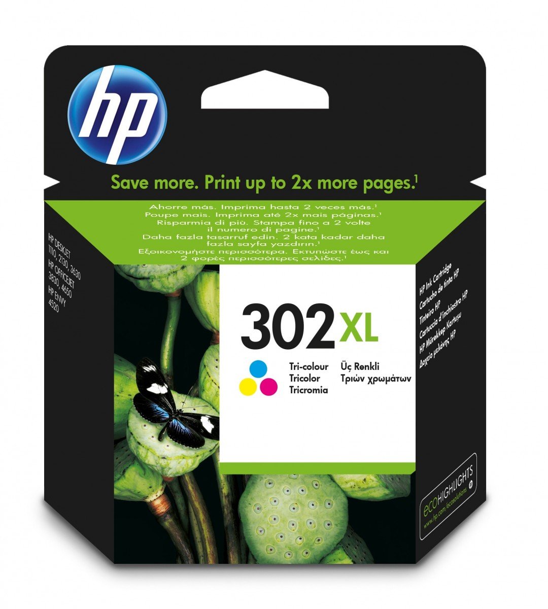 HP 302XL original Ink cartridge F6U67AE UUS Tri-color