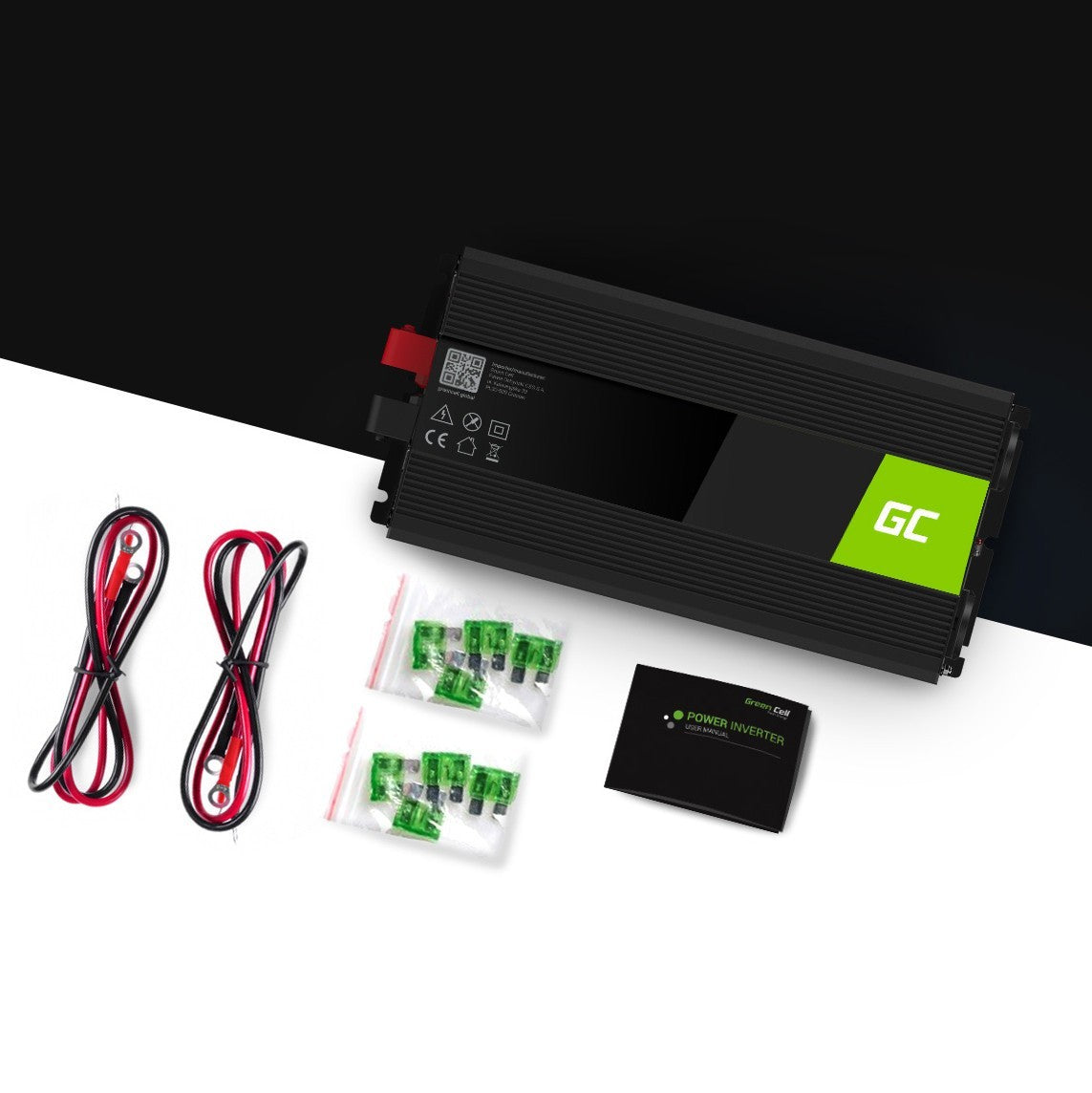 Green Cell INV12 adaptateur de puissance & onduleur Auto 3000 W Noir