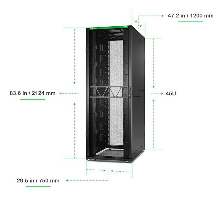 APC NetShelter SX Gen 2 Rack cabinet 2124H x 750W x 1200D mm with sides floor-standing Black 45U 19 TAA Compliant