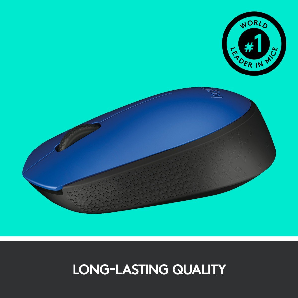 LOGITECH M171 Mouse right and left-handed wireless 2.4 GHz USB wireless receiver black blue