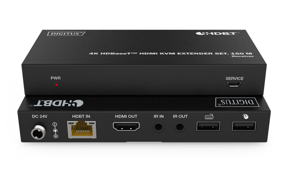 Digitus DS-55522 extension audio/video Émetteur et récepteur Noir