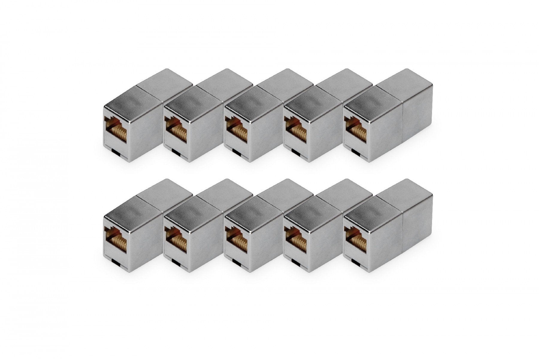 Digitus DN-93901-10 Coupleur Modulaire CAT 5e RJ45 10 Pieces Plaqué Or Argent