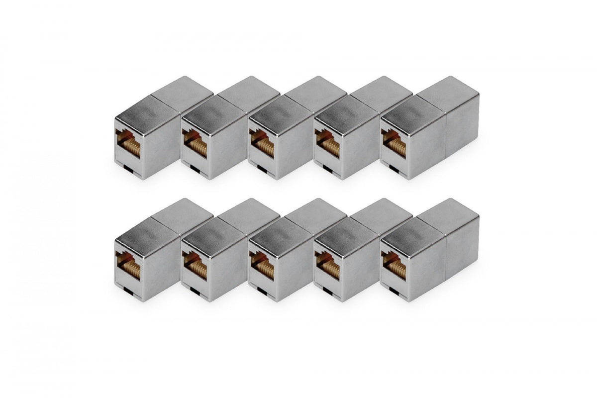 Digitus DN-93901-10 Coupleur Modulaire CAT 5e RJ45 10 Pieces Plaqué Or Argent