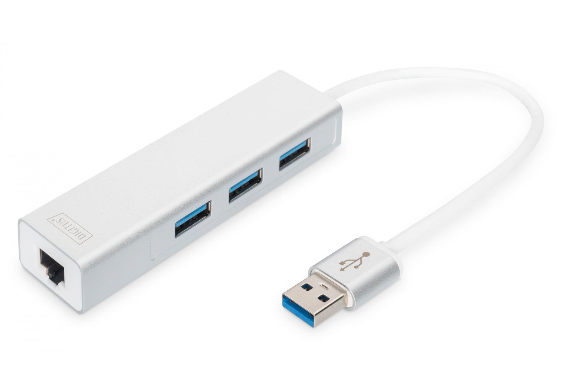 Digitus DA-70250-1 station d'accueil USB 3.2 Gen 1 (3.1 Gen 1) Type-A Argent, Blanc