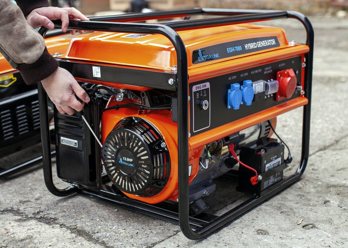 Extralink EX.30714 groupe électrogene 7000 W 25 L Essence Noir, Orange