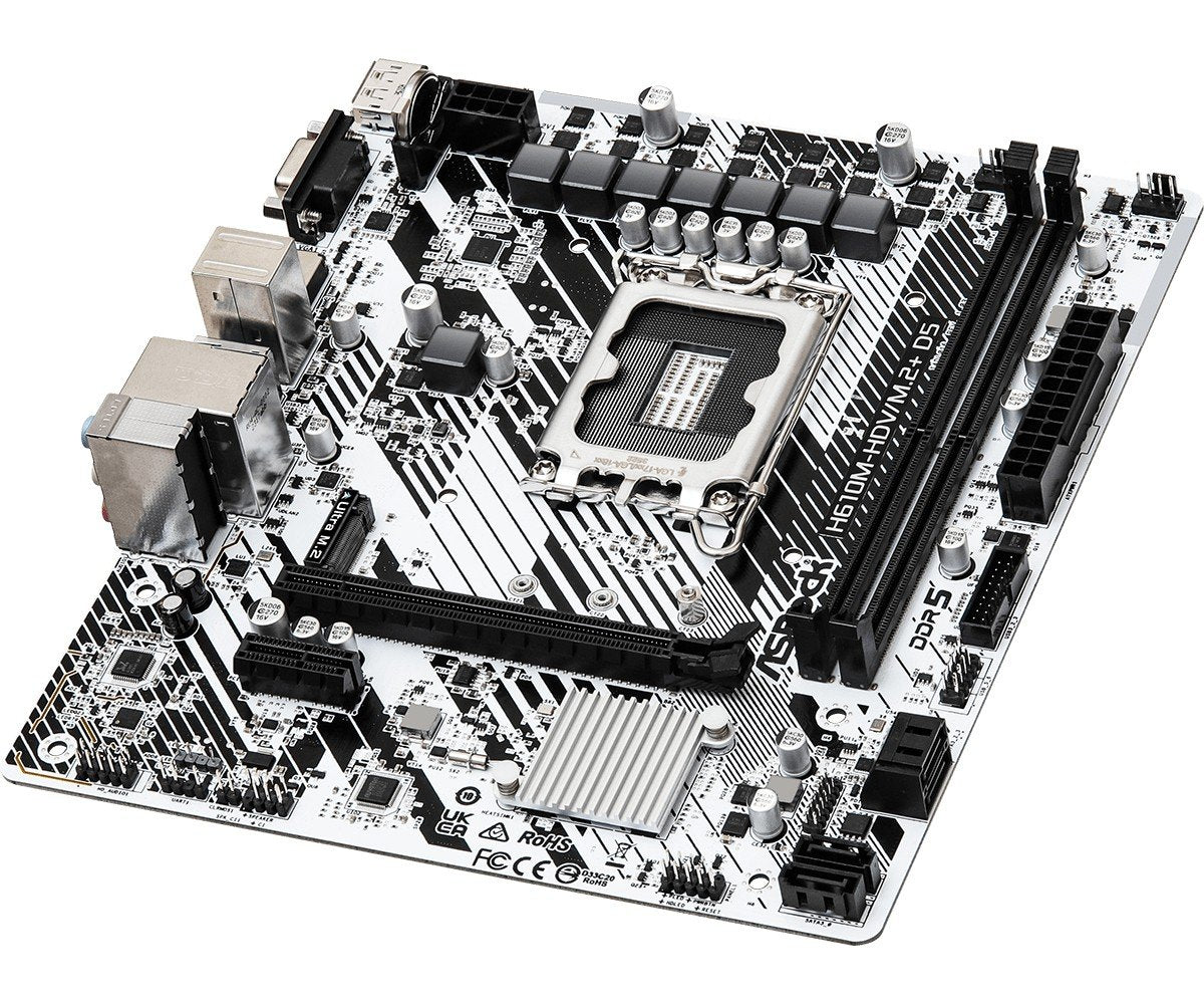ASRock 90-MXBM50-A0UAYZ Carte mere H610M HDV Micro ATX avec support DDR5