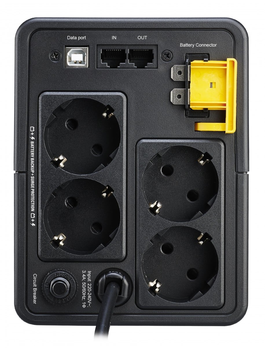 APC BX750MI-GR alimentation d'énergie non interruptible Interactivité de ligne 0,75 kVA 410 W 4 sortie(s) CA