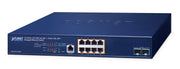 PLANET Layer 3, 8-Port 2.5GBASE-T Géré L3 2.5G Ethernet (100/1000/2500) Connexion Ethernet, supportant l'alimentation via ce port (PoE) 1U Bleu