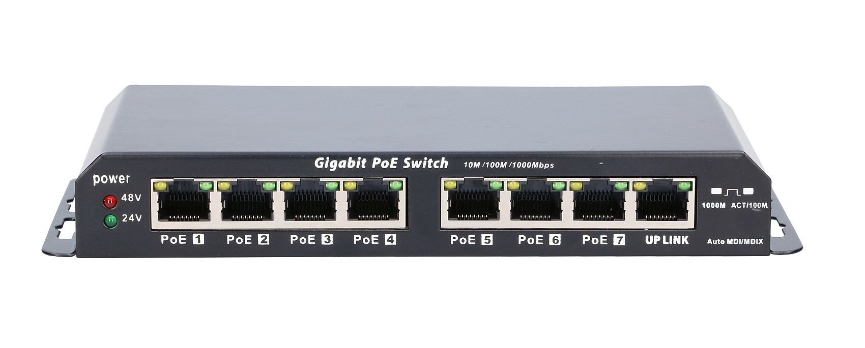 Extralink EX.1025 commutateur réseau Non-géré L2 Gigabit Ethernet (10/100/1000) Connexion Ethernet, supportant l'alimentation via ce port (PoE) 1U Noir