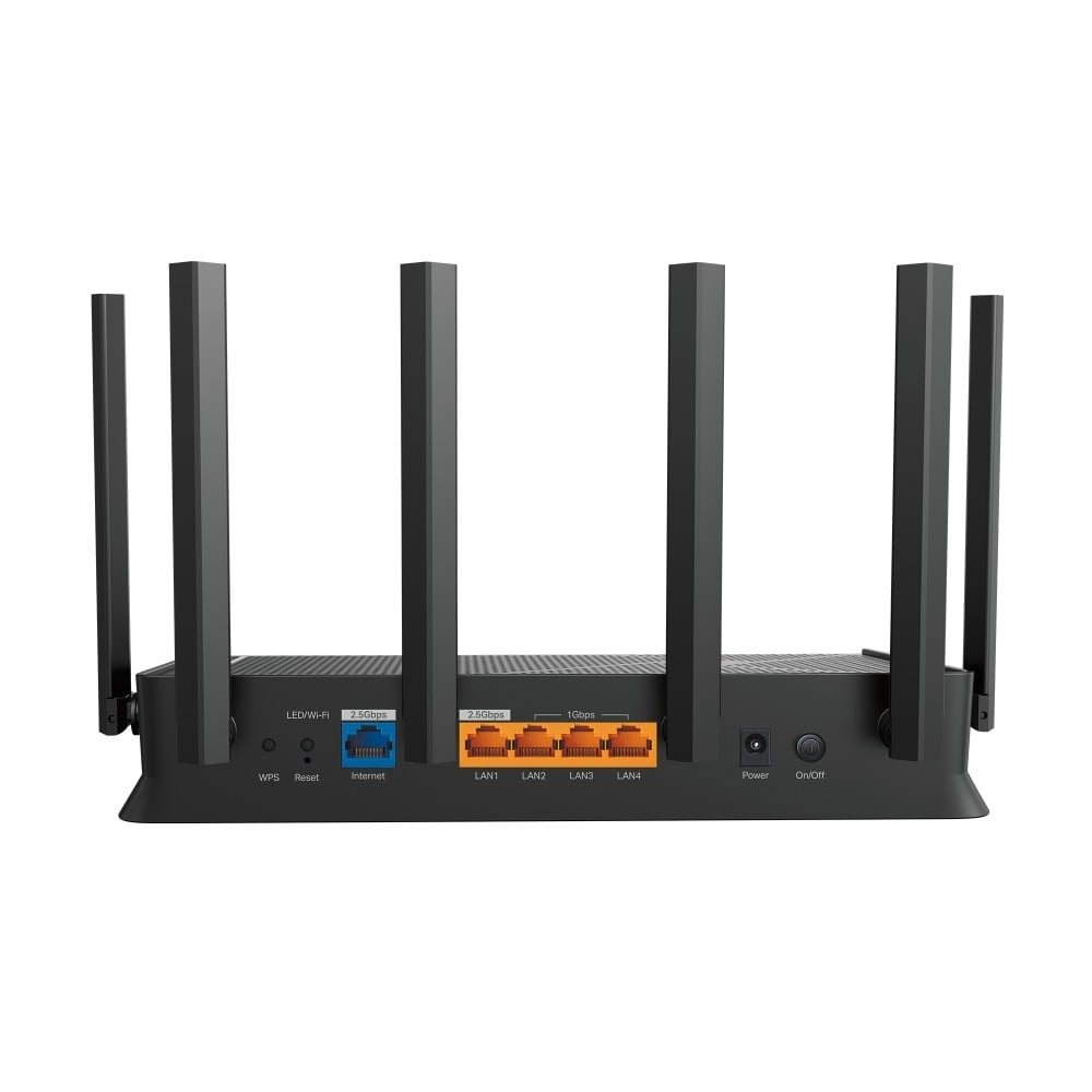 TP-LINK BE6500 Dual-Band Wi-Fi 7 Router 688Mbps at 2.4GHz + 5764Mbps at 5GHz 6xAntennas 2.0 GHz Quad-Core CPU 1x2.5Gbps WAN port