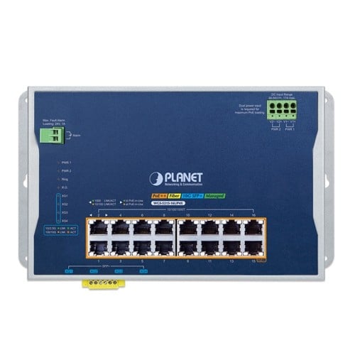 PLANET WGS-5215-16UP4X commutateur réseau Géré L2/L2+ Gigabit Ethernet (10/100/1000) Connexion Ethernet, supportant l'alimentation via ce port (PoE) Montage sur