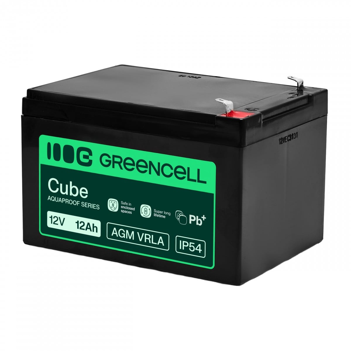 Batterie sans entretien Green Cell AGM VRLA 12V 12Ah pour caisses enregistreuses, jouets, caméras (151x98.5x95mm)