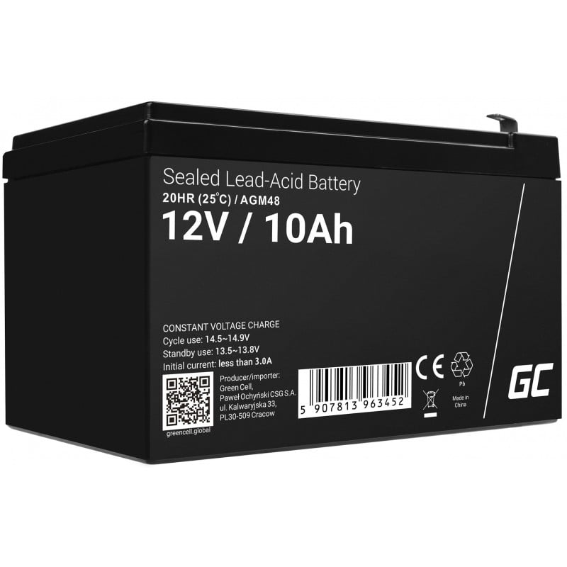 Green Cell AGM Battery 12V 10Ah - Battery - Mini (AAAA)