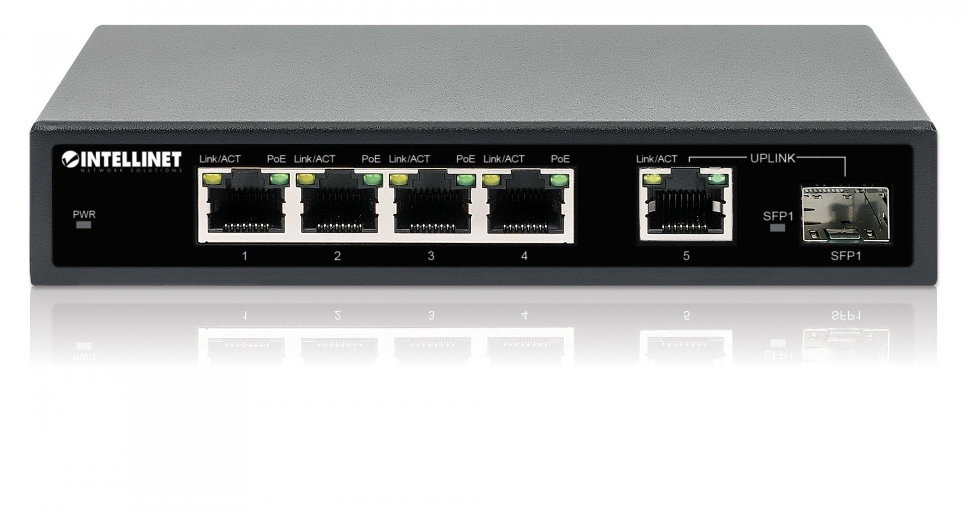 Intellinet 561822 commutateur réseau Gigabit Ethernet (10/100/1000) Connexion Ethernet, supportant l'alimentation via ce port (PoE) Noir
