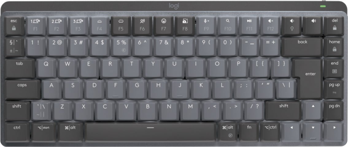 Logitech MX Mechanical Mini clavier Bureau RF sans fil + Bluetooth QWERTY US International Graphite