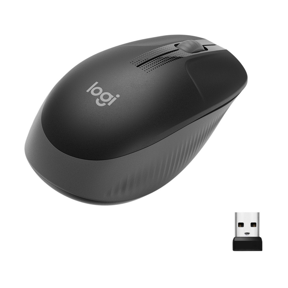 LOGITECH M190 Mouse optical 3 buttons wireless USB wireless receiver charcoal