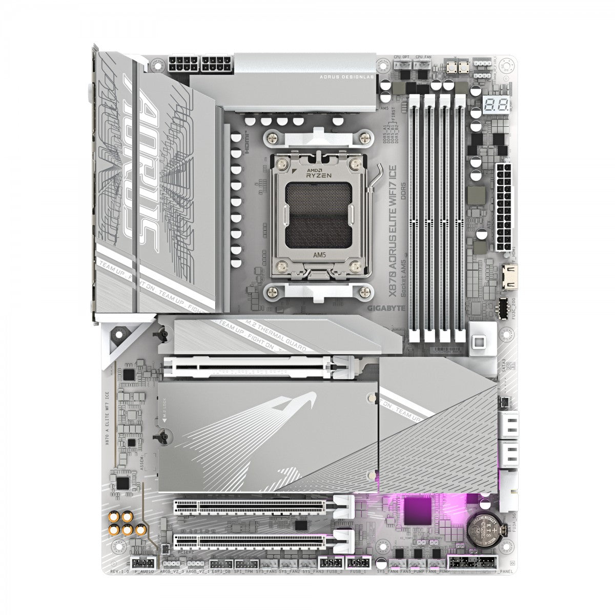 GIGABYTE X870 AORUS ELITE WIFI7 ICE AMD X870 Emplacement AM5 ATX