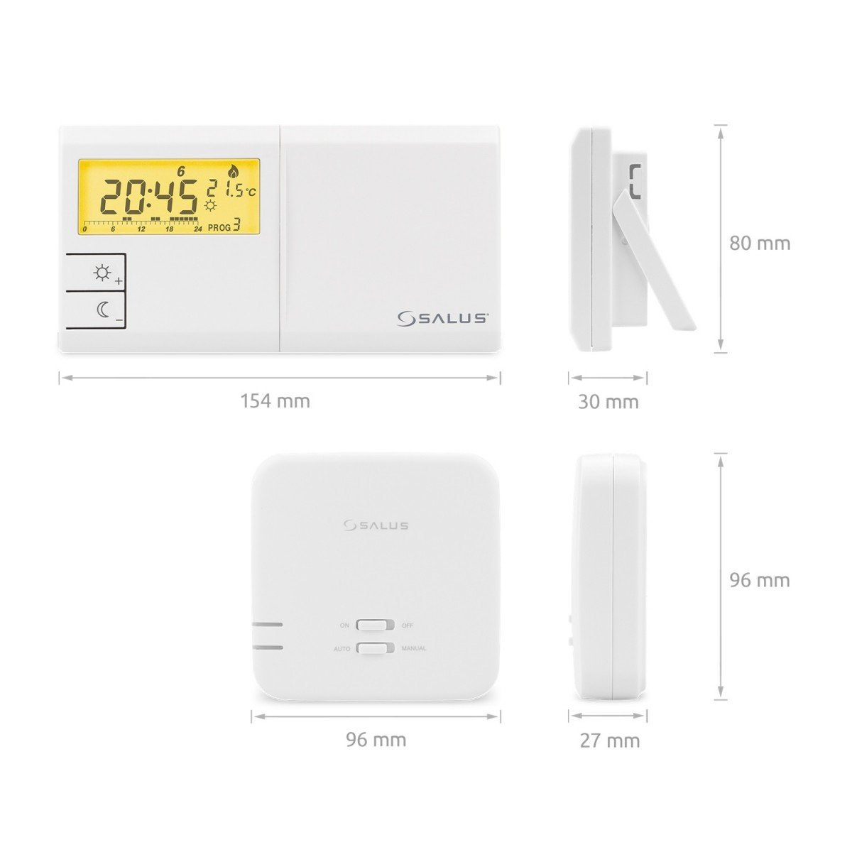 SALUS 091FLRFV2 Contrôleur de température électronique sans fil hebdomadaire blanc