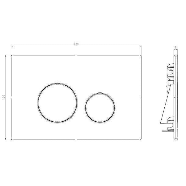 WERIT 103-000000079 Cadre WC H-112 + Supports + Bouton SWITCH blanc 174-91102700-00