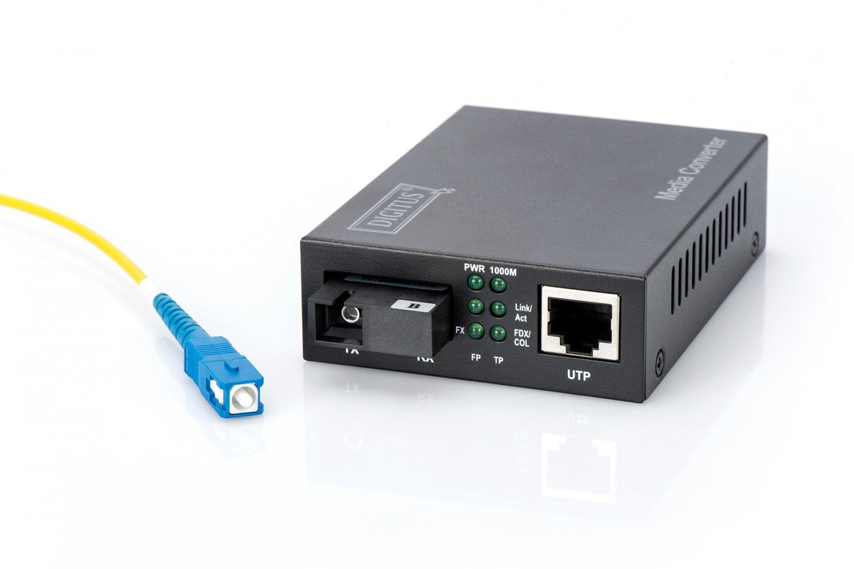Digitus DN-82123 convertisseur de support réseau 1000 Mbit/s 1550 nm Monomode Noir