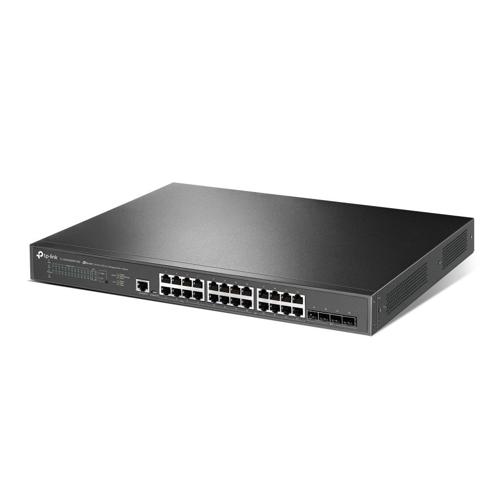 TP-LINK JetStream 24Port 2.5GBASE-T and 4-Port 10GE SFP+ L2+ Managed Switch with 16-Port PoE+ and 8-Port
