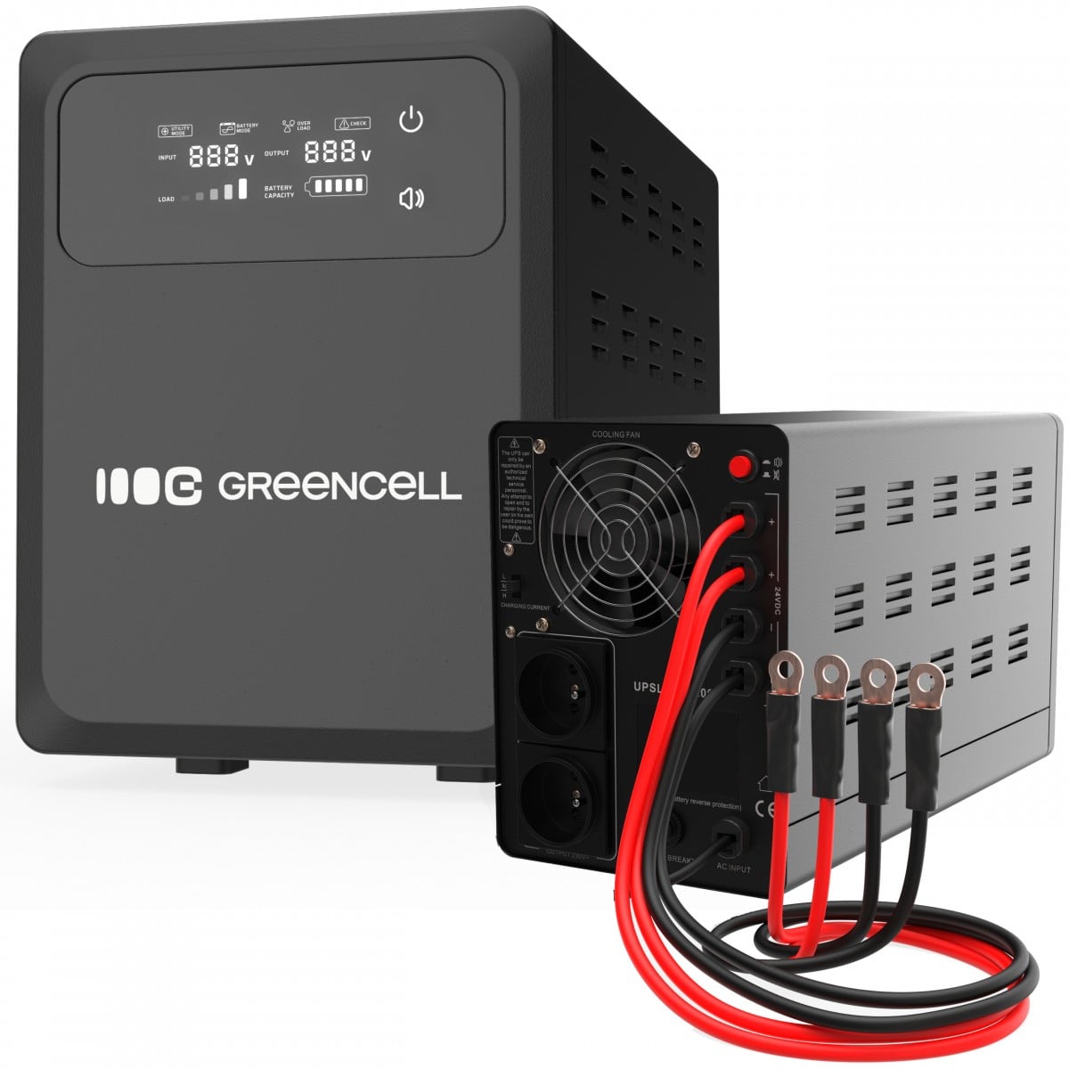 Green Cell UPSLPPC1200 Onduleur AVR UPS 2000VA 1200W PowerCore 24 VDC avec écran LCD