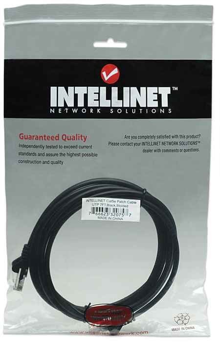 Intellinet 2m Cat5e câble de réseau Noir U/UTP (UTP)