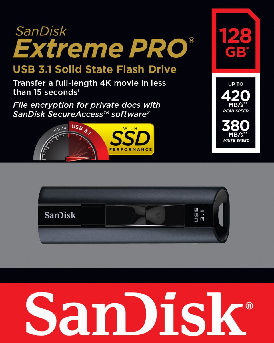 Ext PRO USB3.1 SolidStateFlashDrive128GB