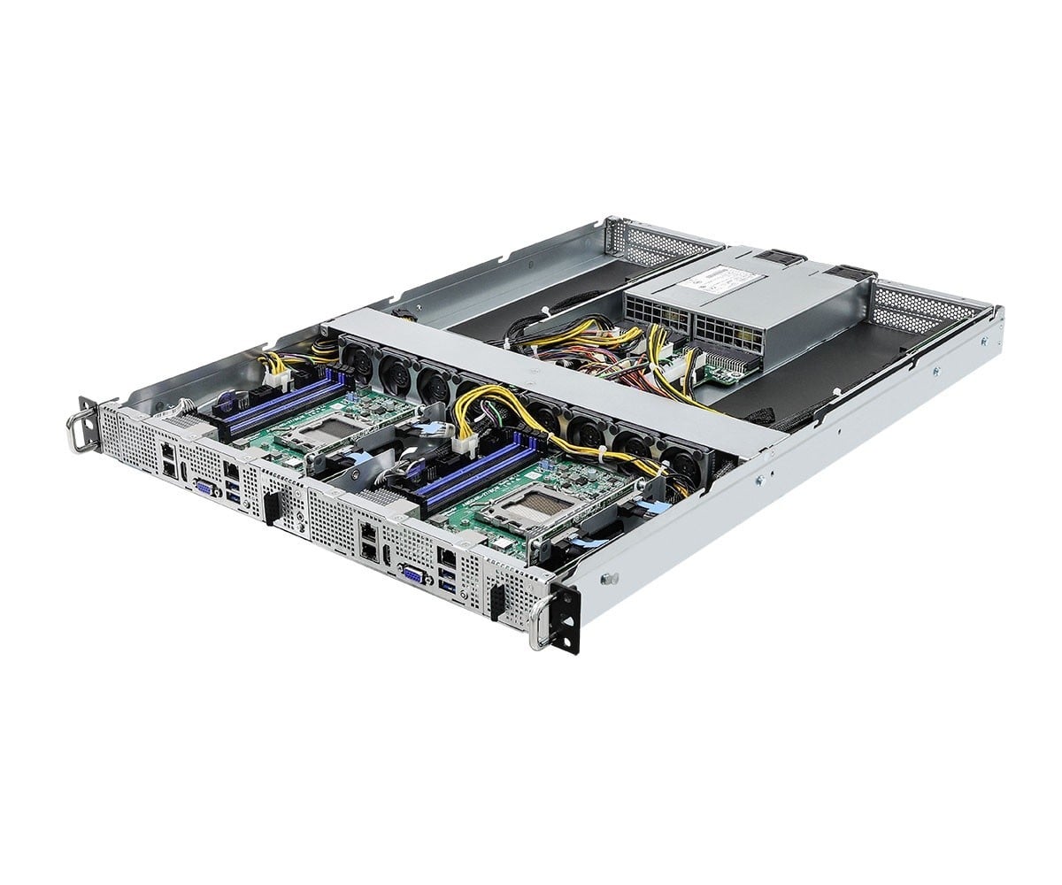 ASRock 1U2N2G-AM5/2T, Rack 1U, 2- node system, UP, AMD EPYC 4005, 1xGPU, 2x10GbE, Red. PSU, IPMI