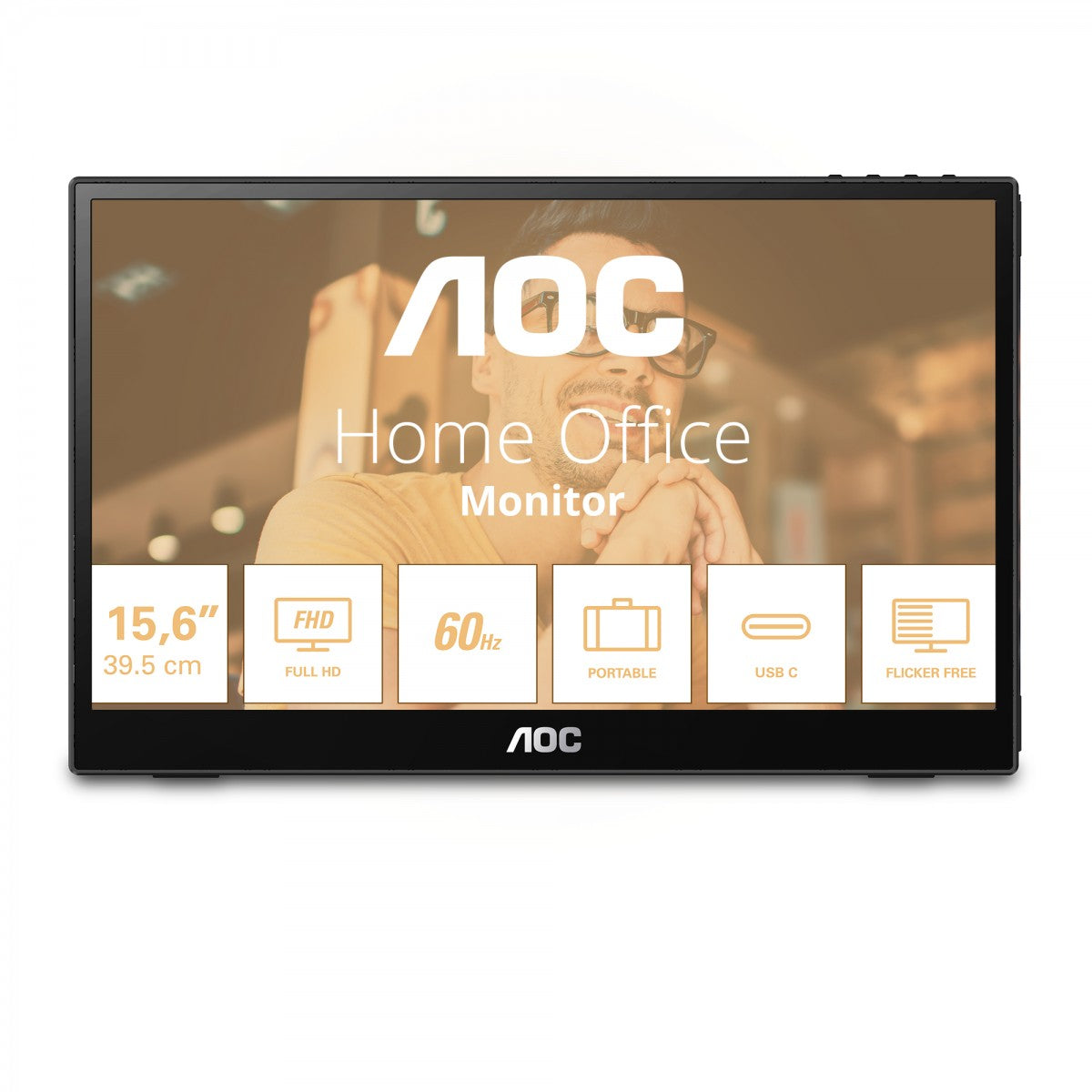 AOC 16T3EA 15.6p IPS 1920x1080 Monitor 4ms 16.9 USB Black/Grey