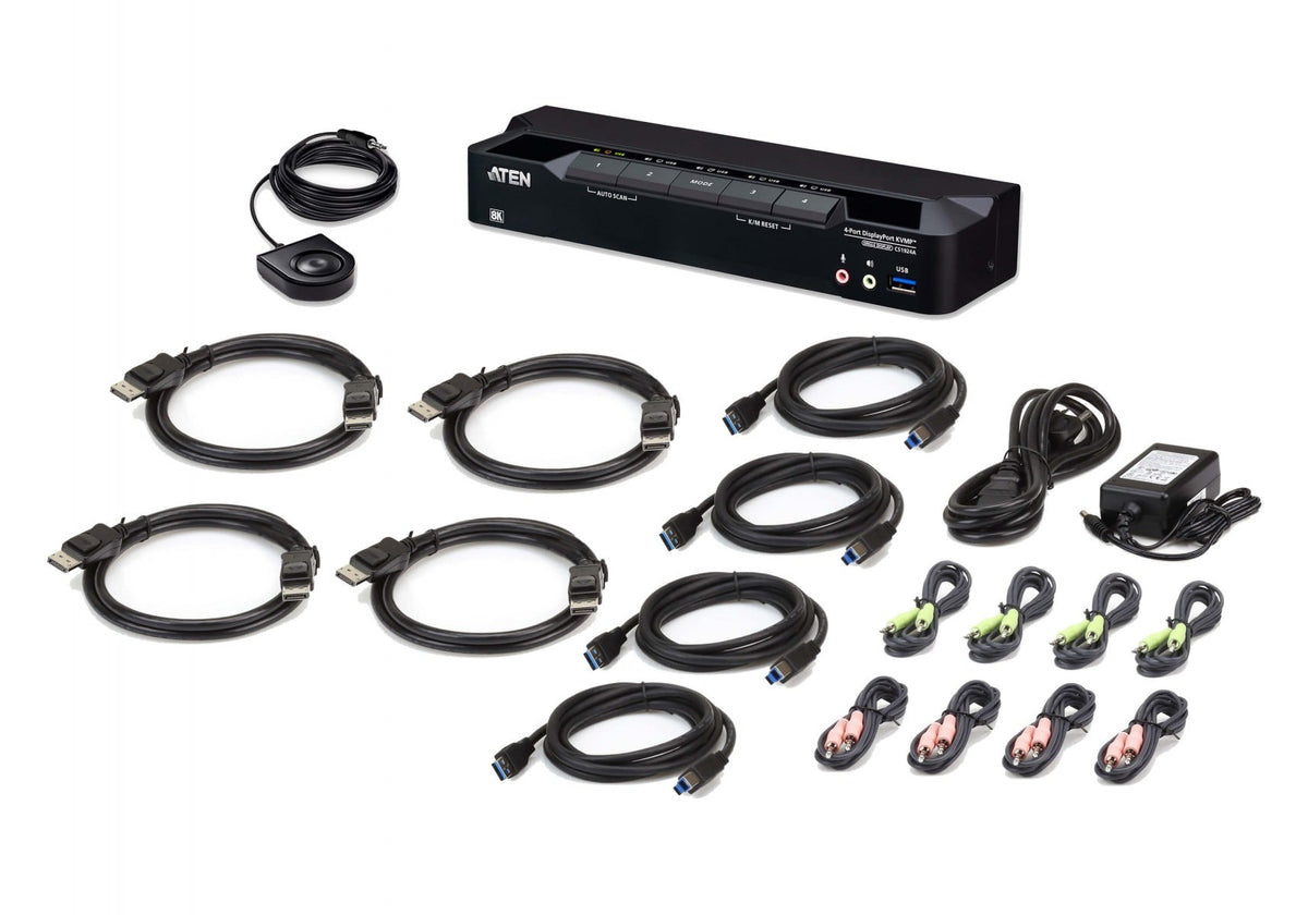Aten CS1924A-AT-G 4-Port USB 3.0 8K ÉcranPort KVMP. Sw
