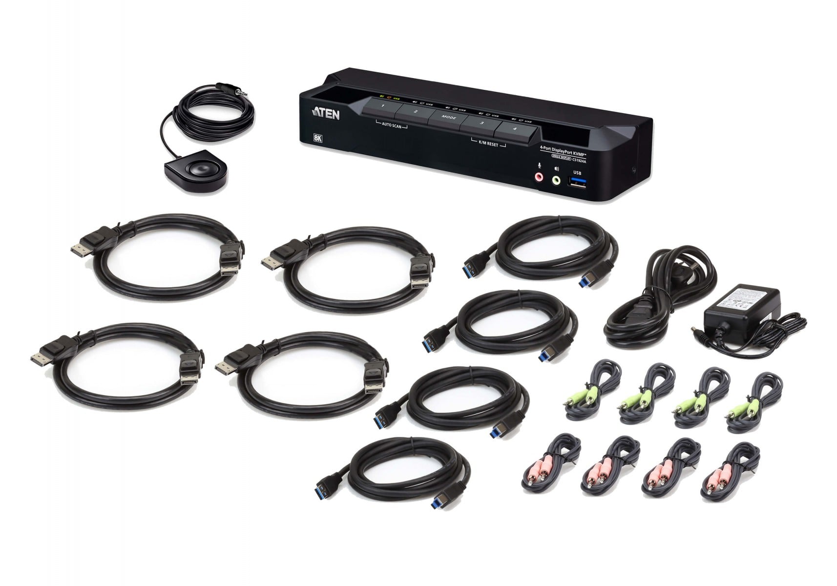 Aten CS1924A-AT-G 4-Port USB 3.0 8K ÉcranPort KVMP. Sw
