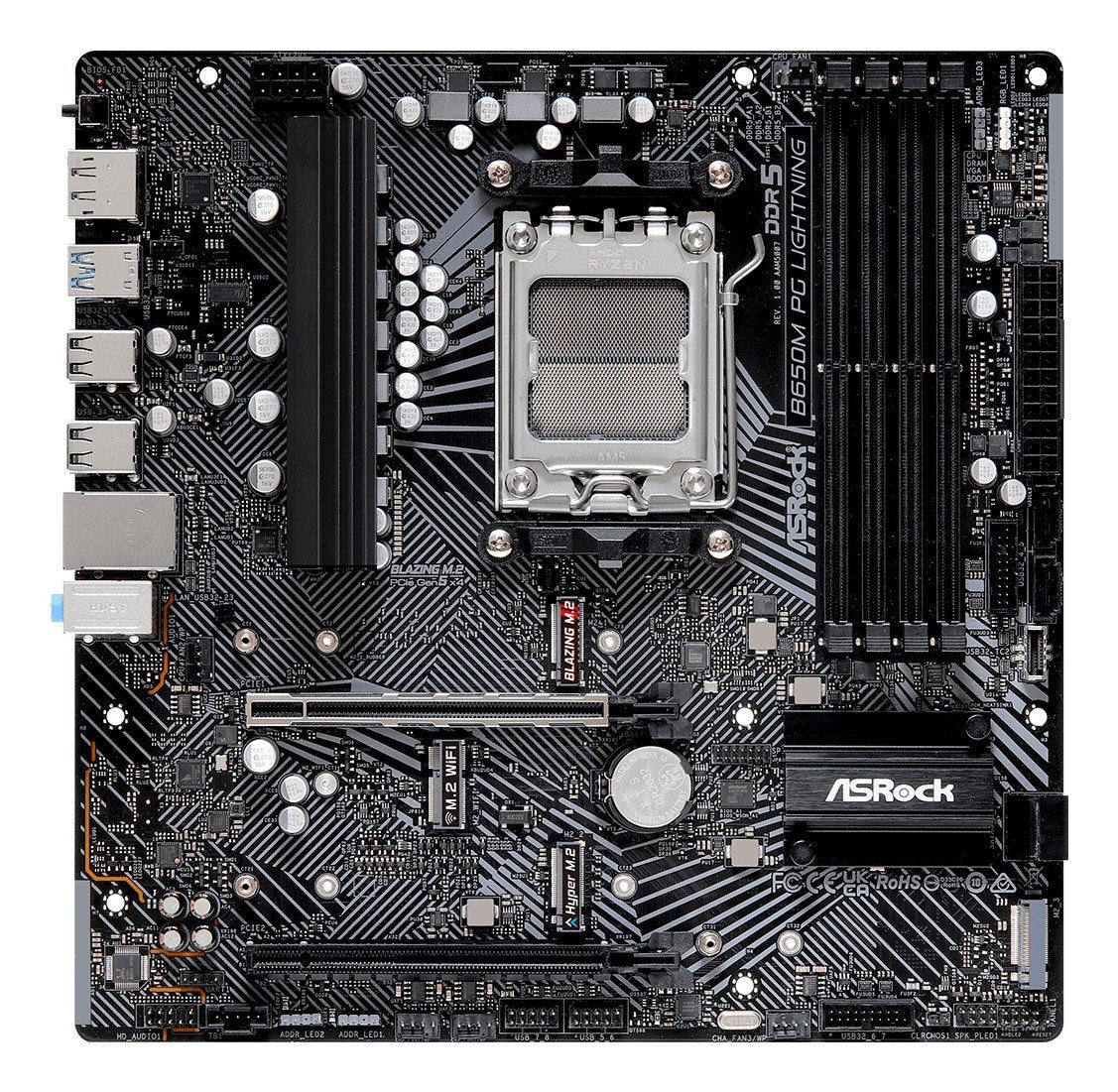 Asrock B650M PG Lightning AMD B650 Emplacement AM5 micro ATX