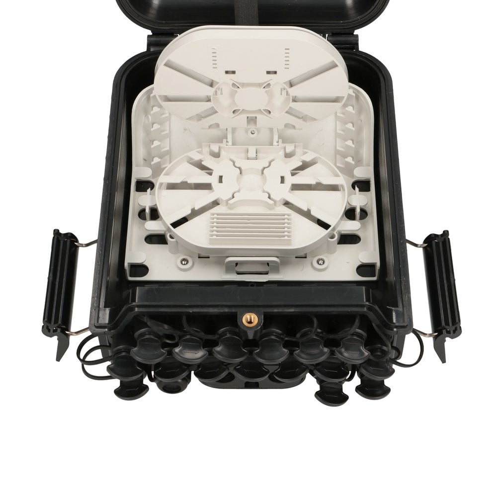 Extralink JENNIFER 16 CORE FIBER OPTIC TERMINAL BOX BLACK WITH CONNECTOR