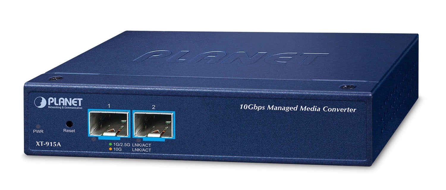 PLANET 2-Port 10G/1GBASE-X SFP+ convertisseur de support réseau Bleu
