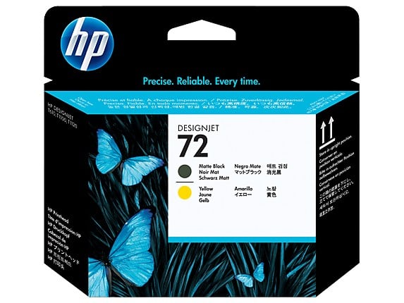 HP 72 original printhead C9384A matte black and yellow standard capacity 1-pack