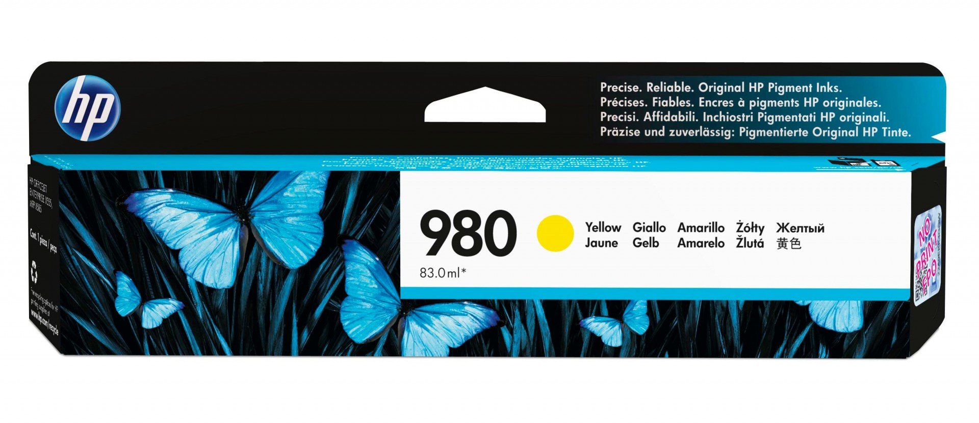 HP 980A original Ink cartridge D8J09A yellow standard capacity 83ml 6.600 pages 1-pack Office jet Enterprise