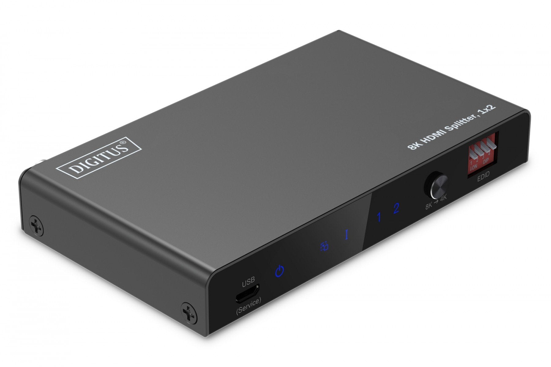 Répartiteur HDMI 1x2, 8K/60Hz (4:4:4) avec HDR, 48 Gbps, HDCP 2.3, Toslink/Stéréo, EDID