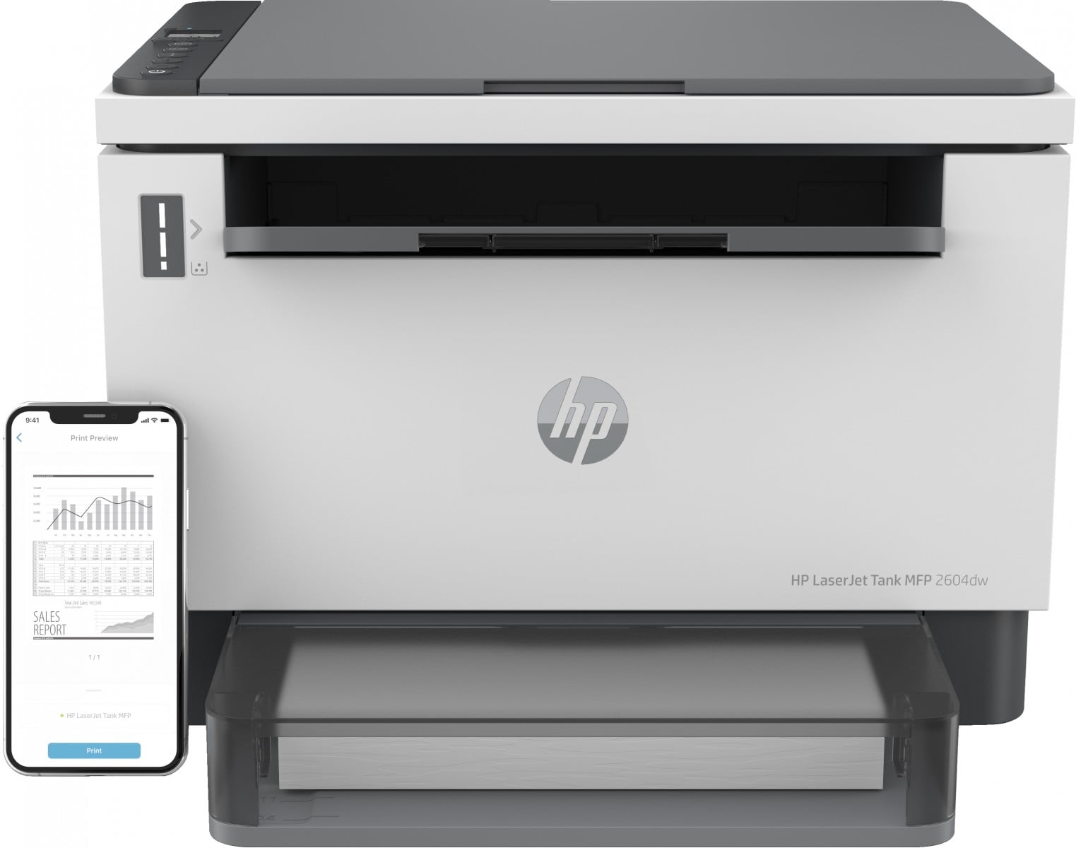 HP LaserJet Imprimante Tank MFP 2604dw, Noir et blanc, Imprimante pour Entreprises, Sans fil  Impression recto-verso  Numérisation vers e-mail  Numériser vers P