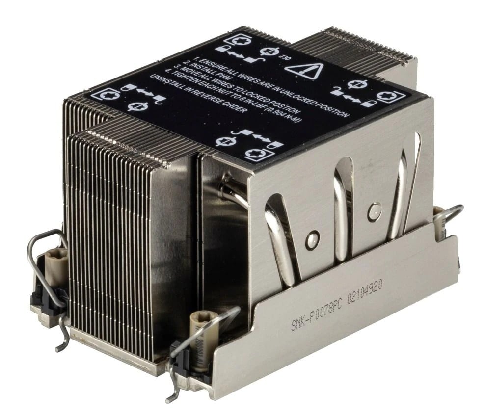 Supermicro SNK-P0078PC systeme de refroidissement d’ordinateur Processeur Dissipateur thermique/Radiateur Noir, Acier inoxydable