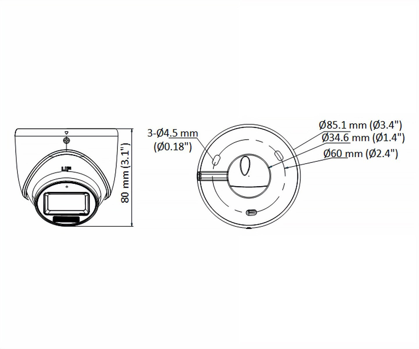 Hikvision DS-2CE76D0T-LMFS(2.8mm) Caméra Turret Intérieure Fixe Audio a Lumiere Hybride Intelligente 2MP