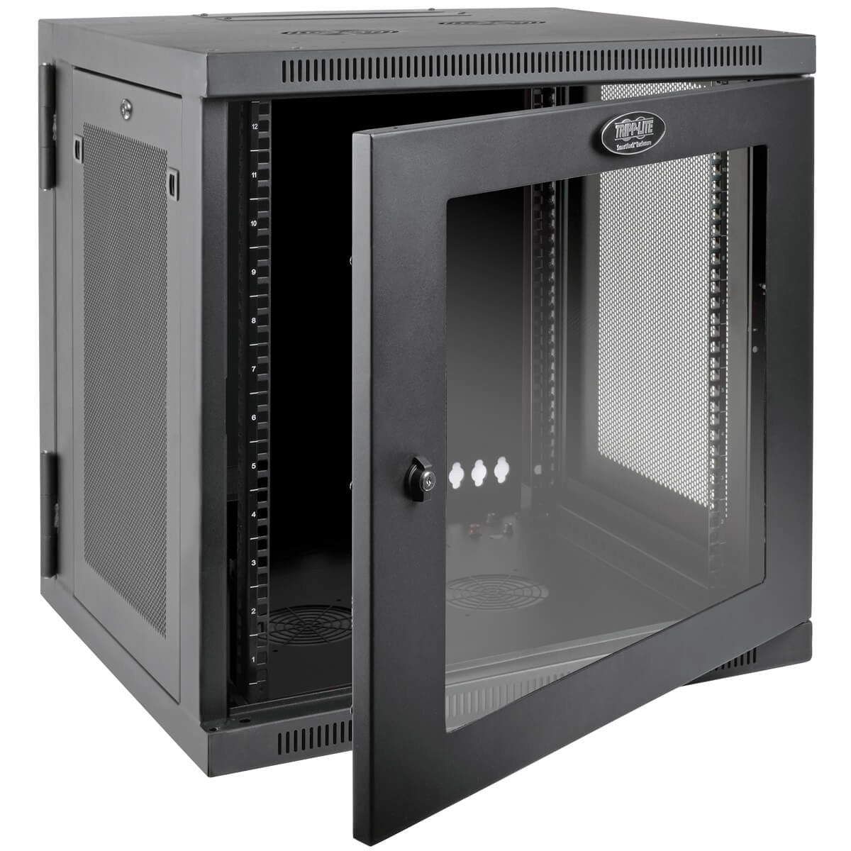 SmartRack 12U Petite Enceinte Rack Murale Profondeur UPS, Fenetre en Acrylique Transparent, Arriere Charniere