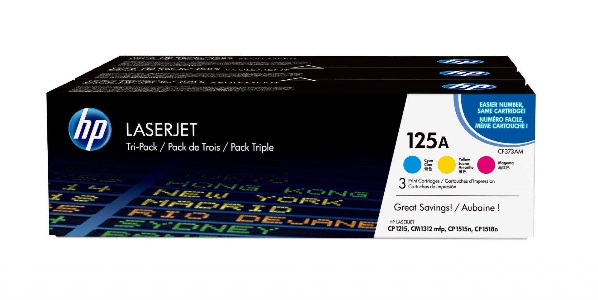 HP 125A CYM Tri-Pack LaserJet Toner Cart