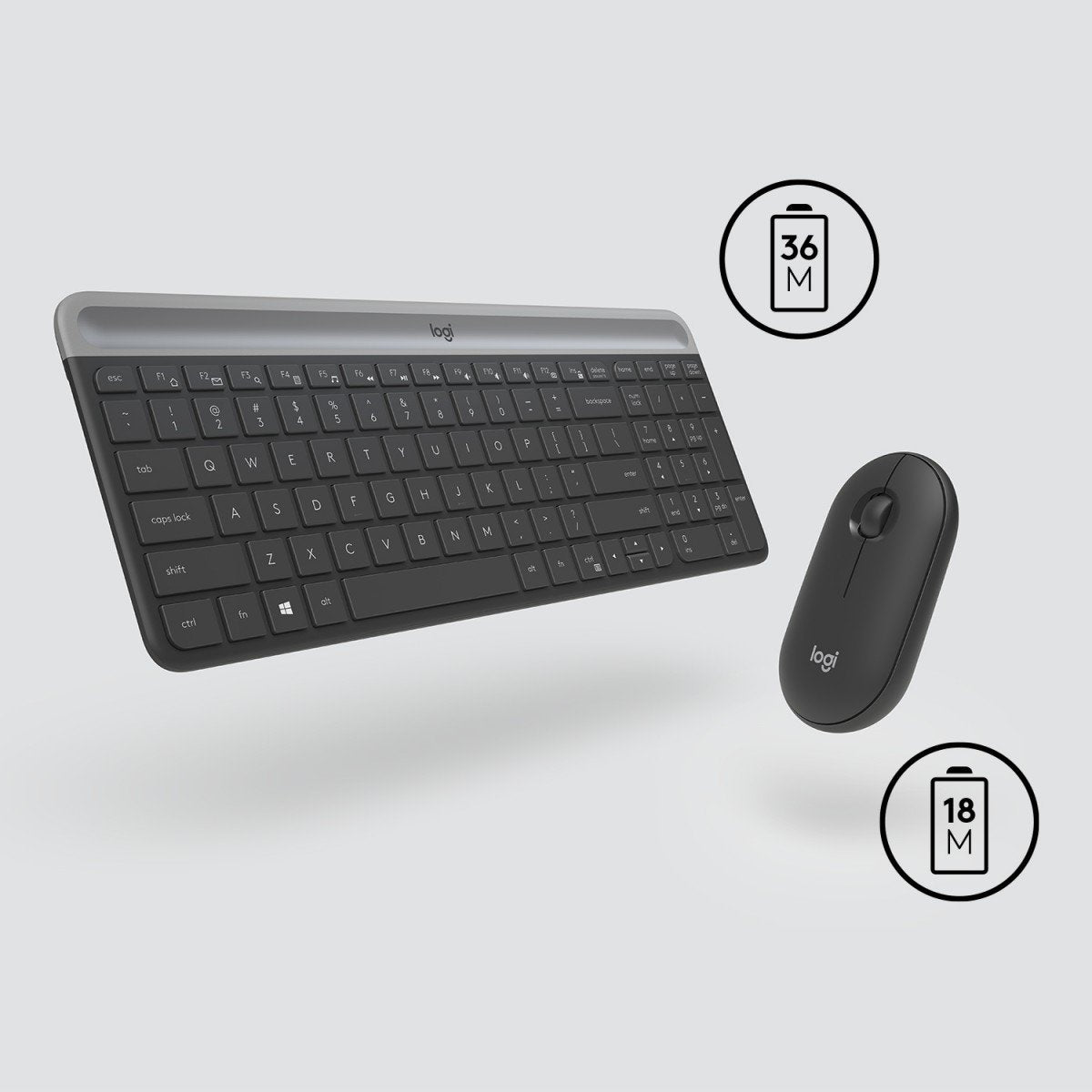 Logitech Slim MK470 clavier Souris incluse Universel RF sans fil QWERTY US International Graphite