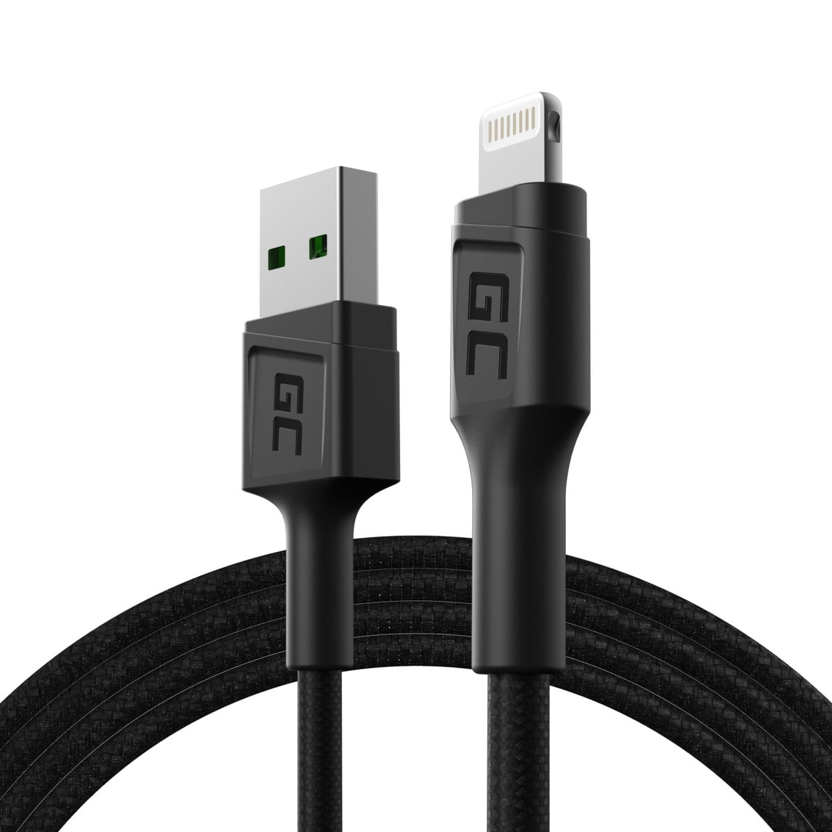 Green Cell KABGC21 câble Lightning 1,2 m Noir